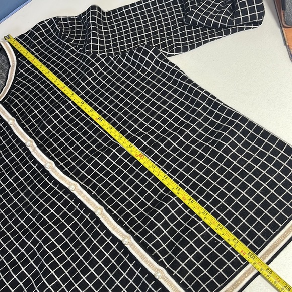 Charter Club Black Women’s Plaid Cardigan Sweater Faux Pearl Buttons Size L - Picture 13 of 15